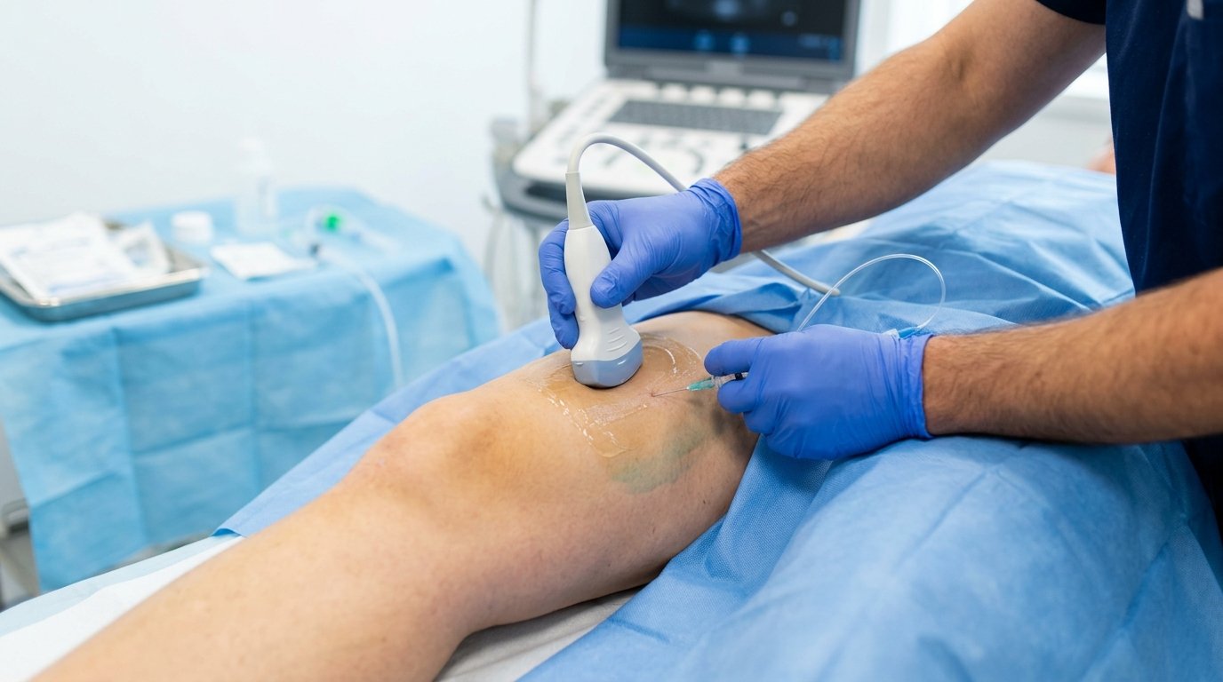 Doctor performing medical procedure on patient